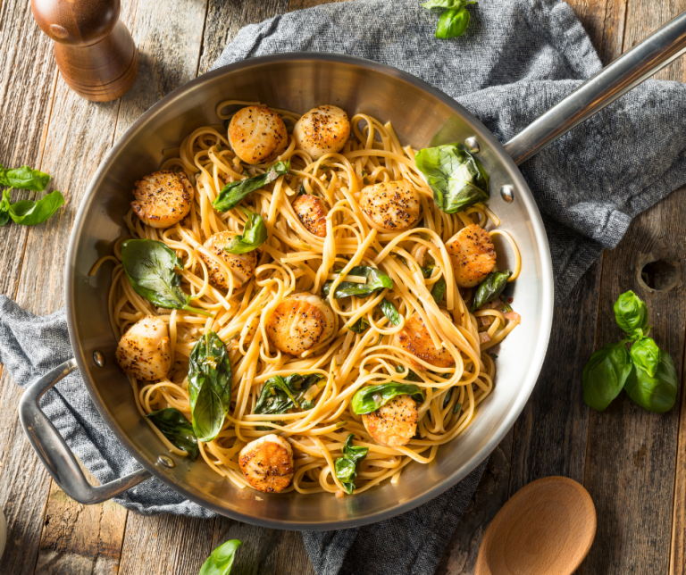 Seared Scallop Pasta With Burst Tomatoes and Herbs Harvie Blog